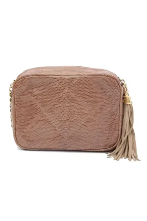 CHANEL Vintage Lizard Fringe Camera Bag